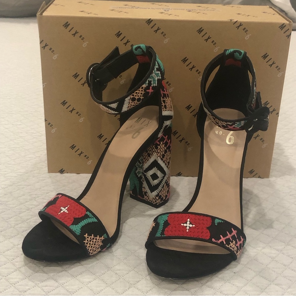 Mix No 6 block heel, Sz 8